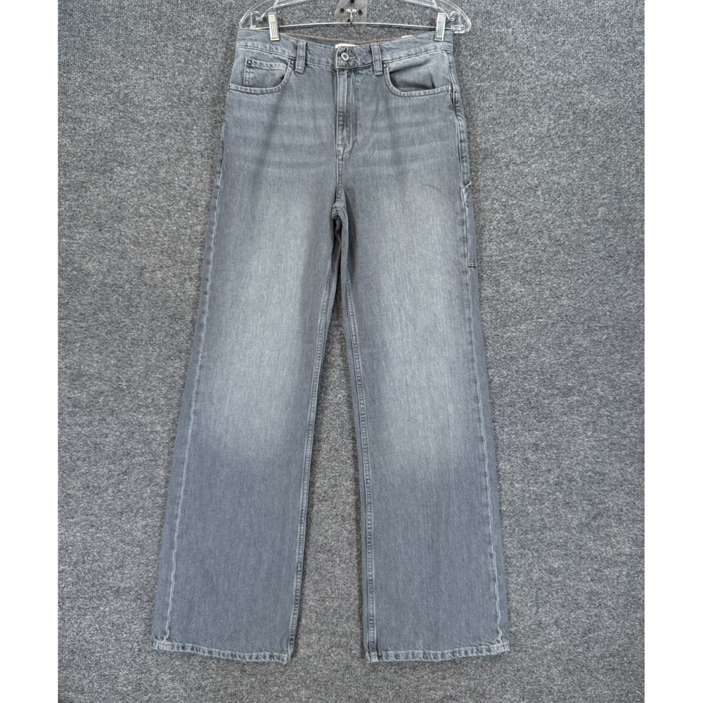 We The Free Jeans Womens 27 Blue/Gray Tinsley Baggy High Rise Straight Leg NEW
